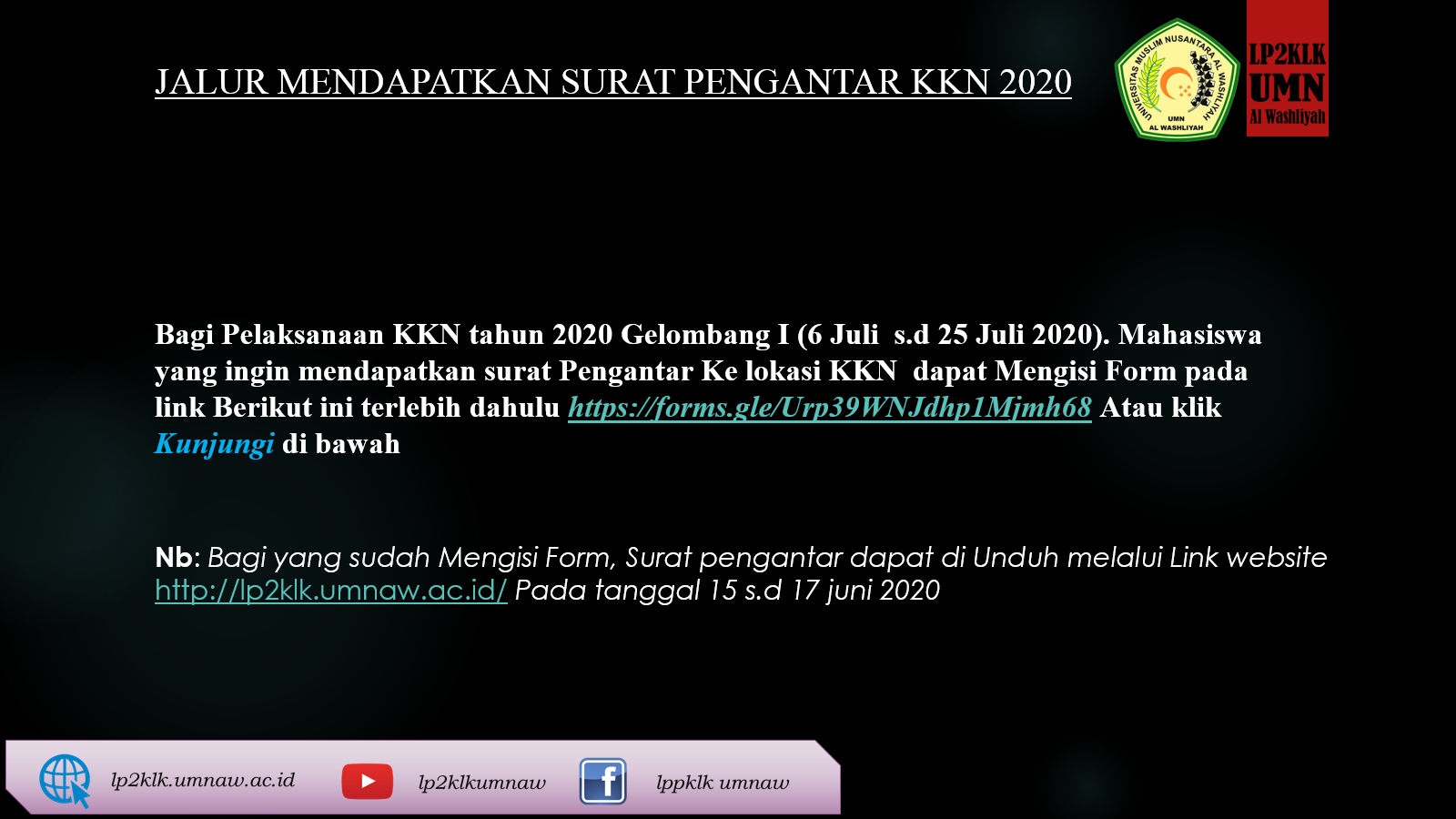 SURAT PENGANTAR KKN 2020