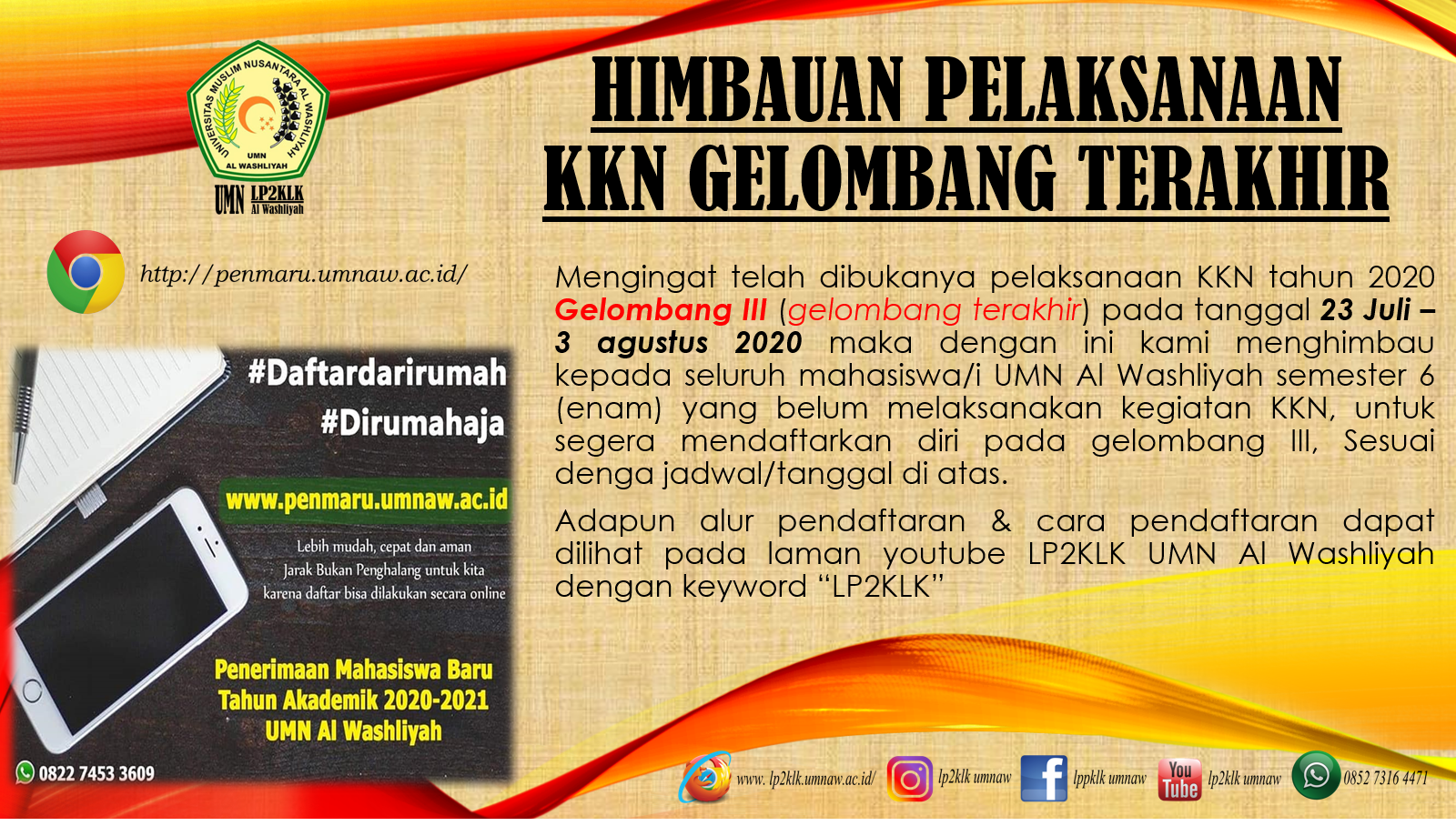 PELAKSANAAN KKN GELOMBANG III (GELOMBANG TERAKHIR)